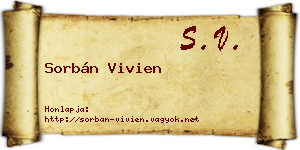 Sorbán Vivien névjegykártya